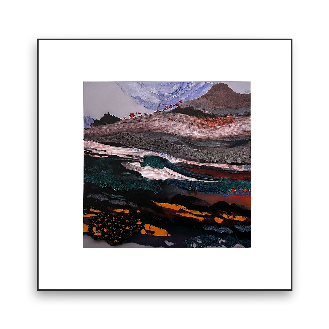 Abstract textured wall art with crystal inlay details, adding elegant wall decor to contemporary living spaces.