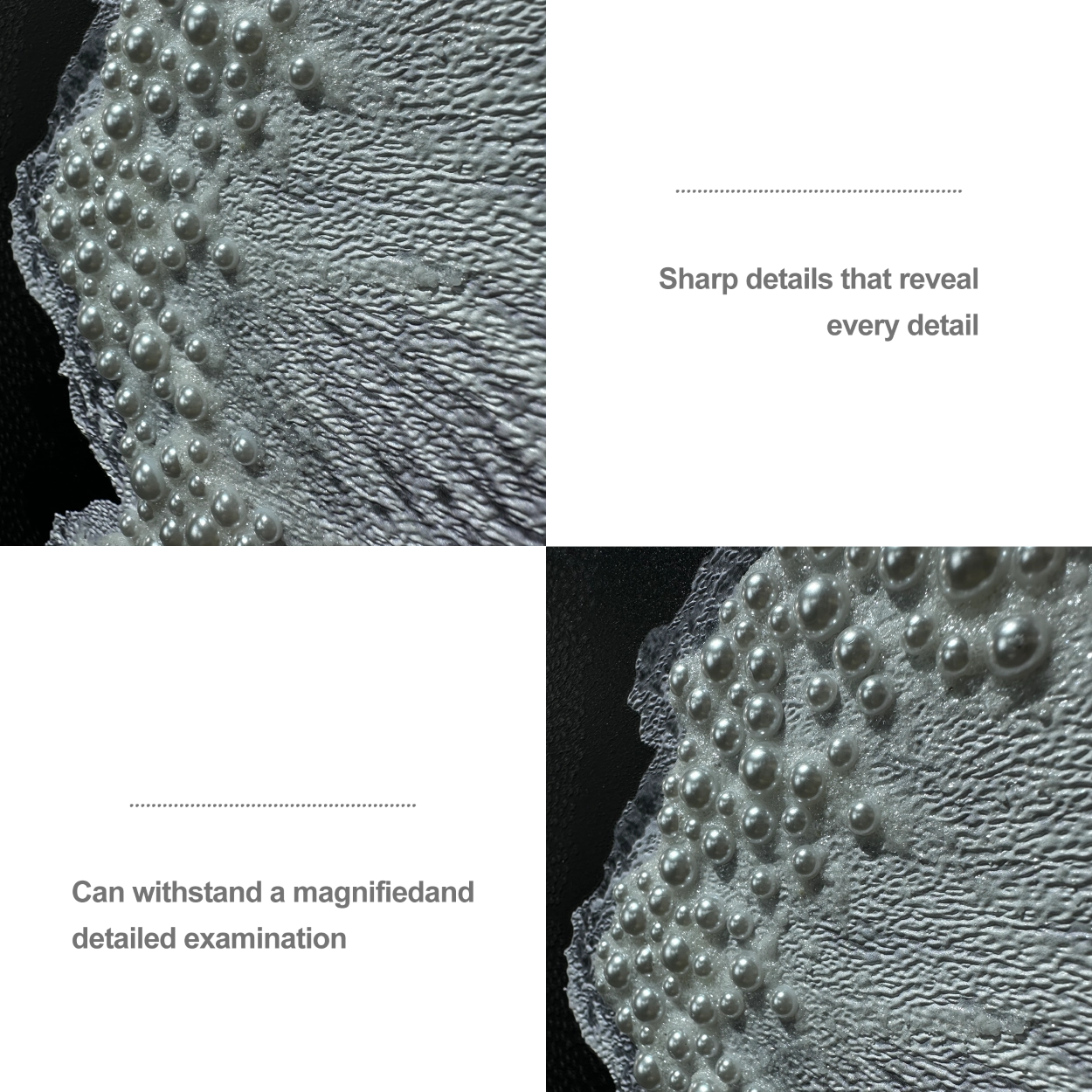 Close-up of Artstellary textured black white wall art showing pearl inlay craftsmanship and refined modern wall decor details.