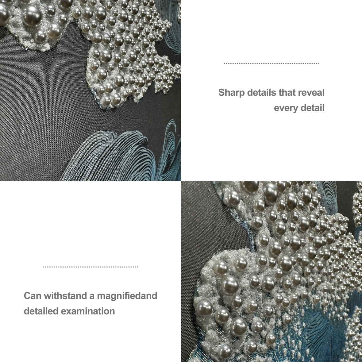 Artstellary pearl-inlay wave wall art detail showing heavy texture and shimmering handcrafted design.