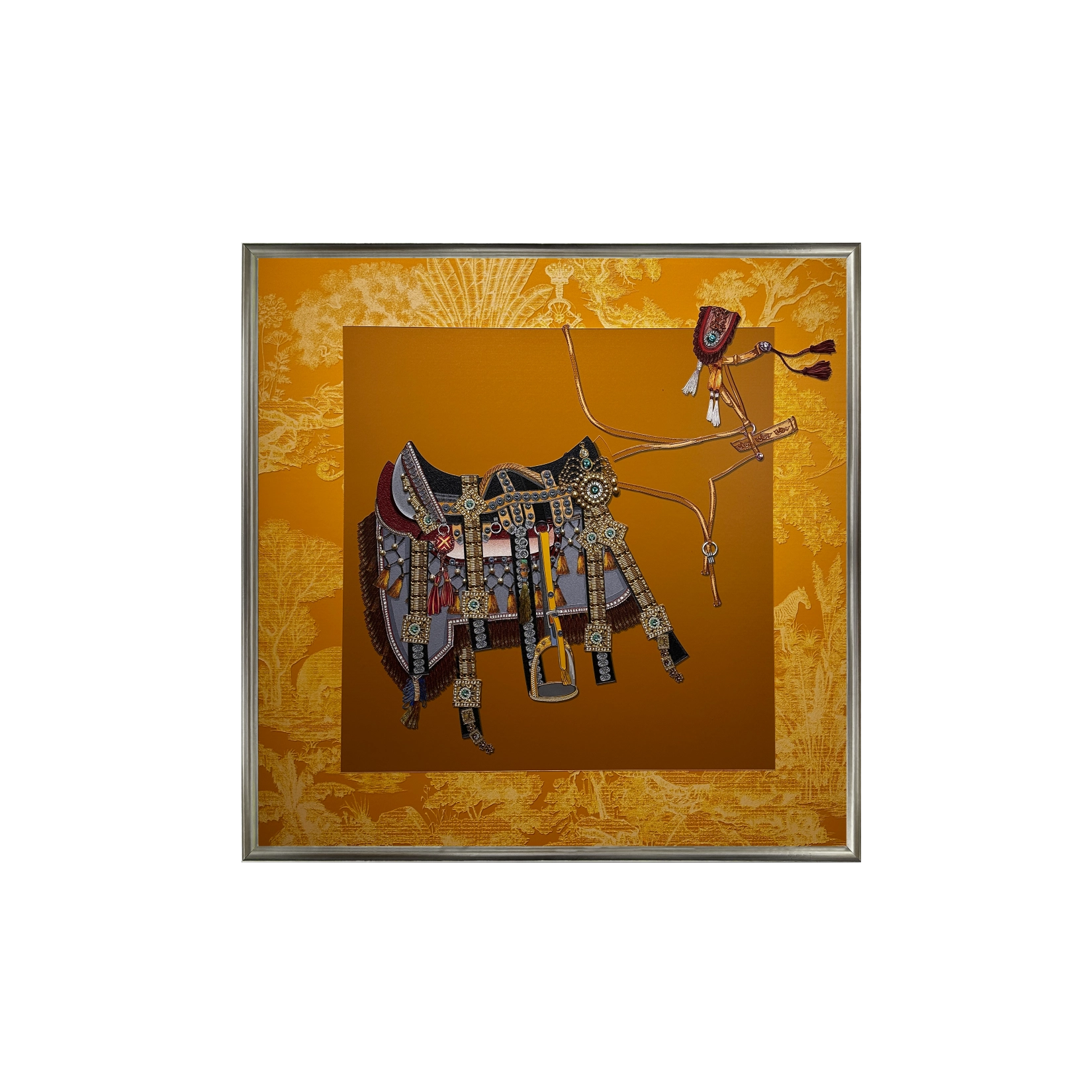 Artstellary luxury saddle pearl textured wall art with detailed craftsmanship and elegant decor design.