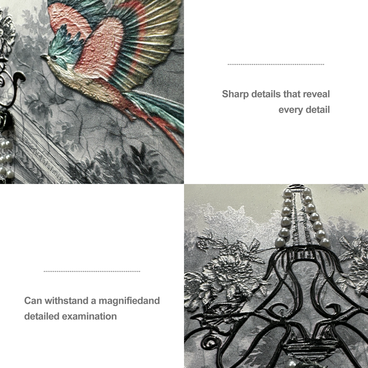 Textured chandelier wall art with pearl details, ideal for minimalist wall decor and elegant living spaces.