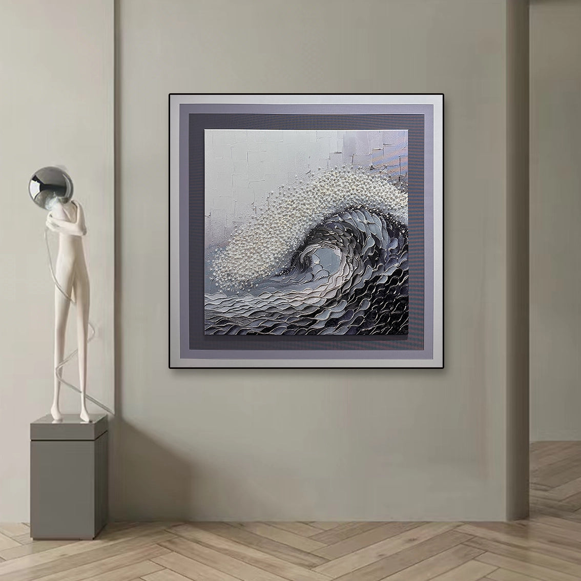 Pearl Textured Wave Wall Art #CL012