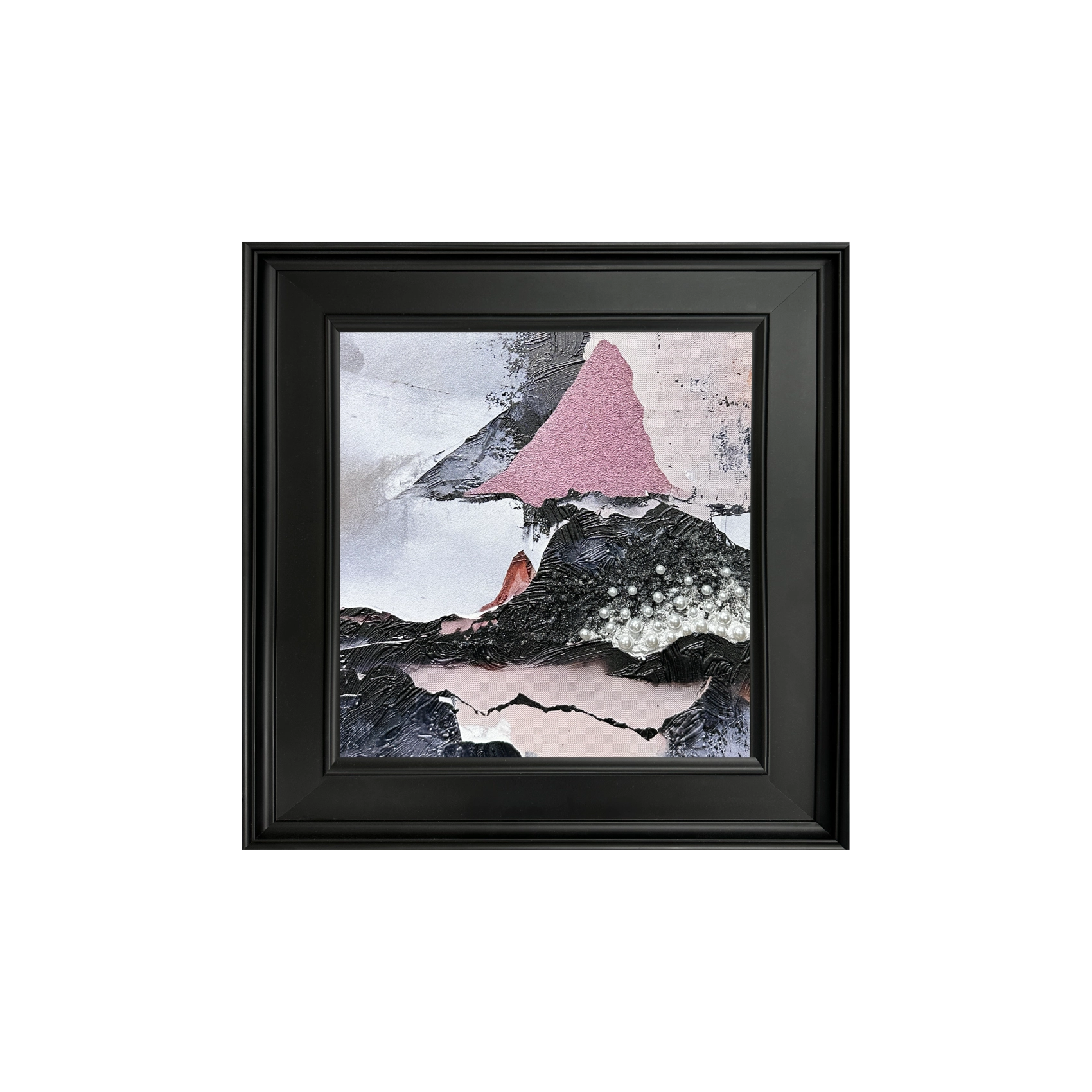 Artstellary textured abstract wall art with pearl inlay, modern square design for luxury wall decor.