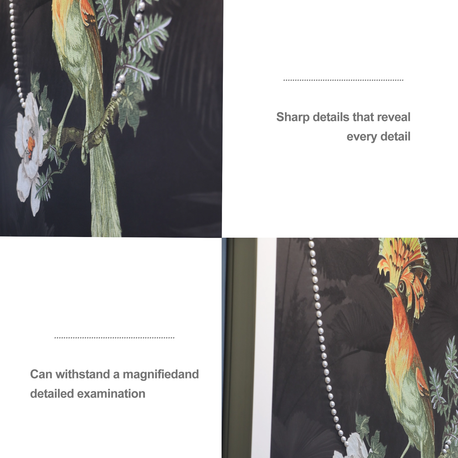 Artstellary bird wall art with pearl inlay and textured details highlighting premium craftsmanship.