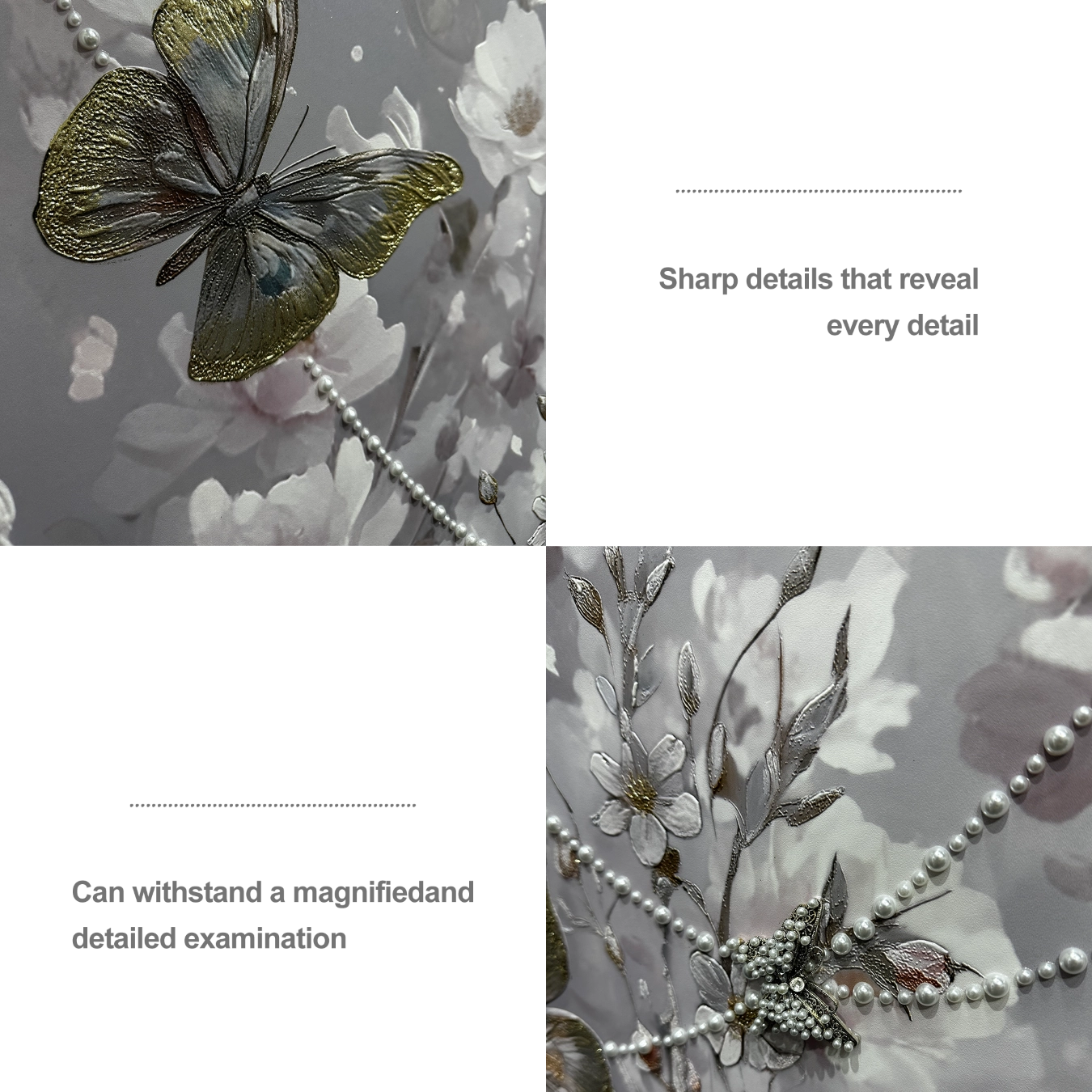 Artstellary textured floral butterfly artwork with detailed pearl inlay craftsmanship for modern wall decor.