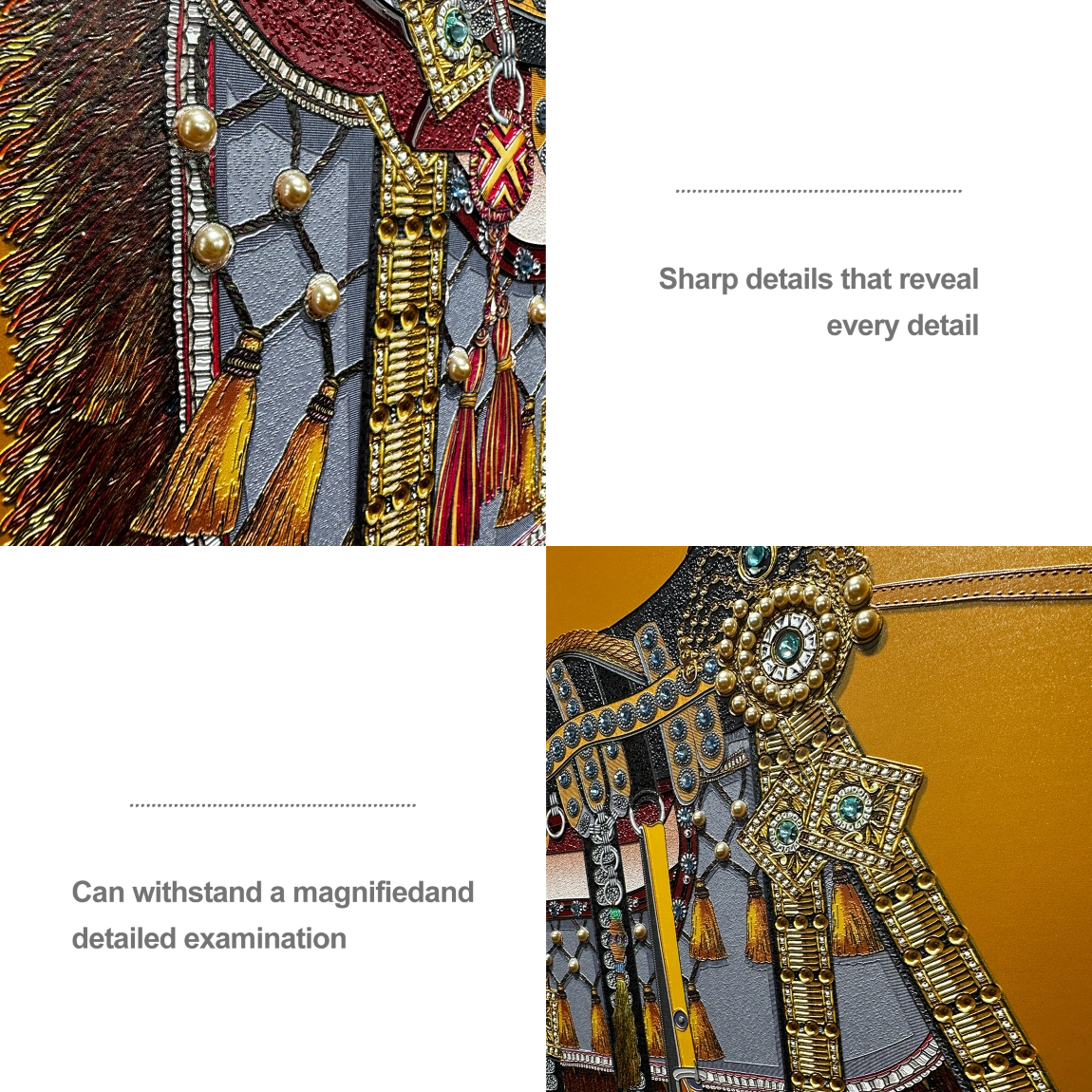 Artstellary saddle pearl inlay wall art detail showing textured craftsmanship and intricate decorative accents.