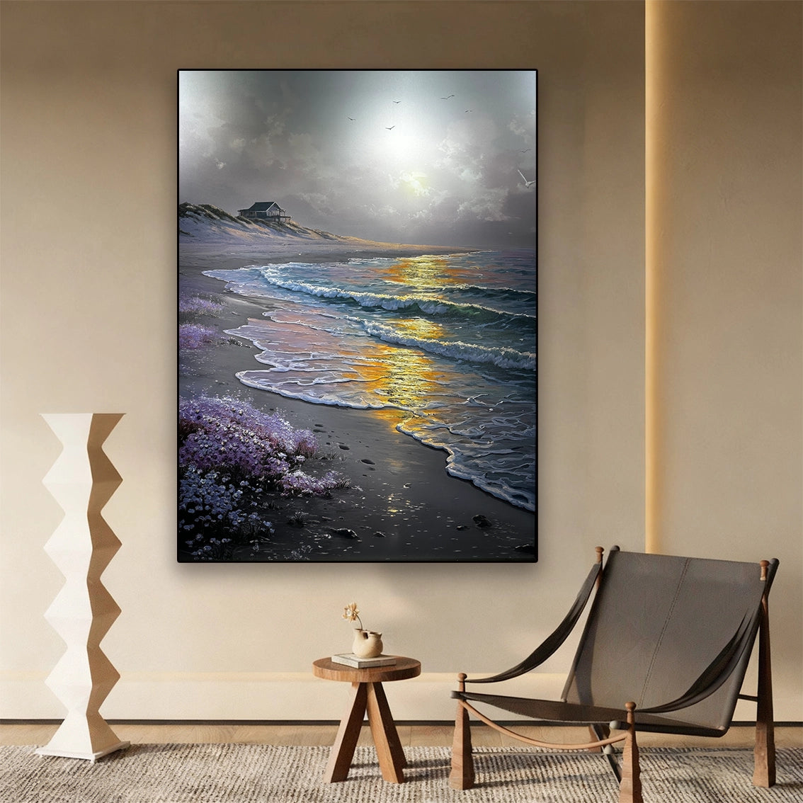Sunset Textured Beach Wall Art #CL041