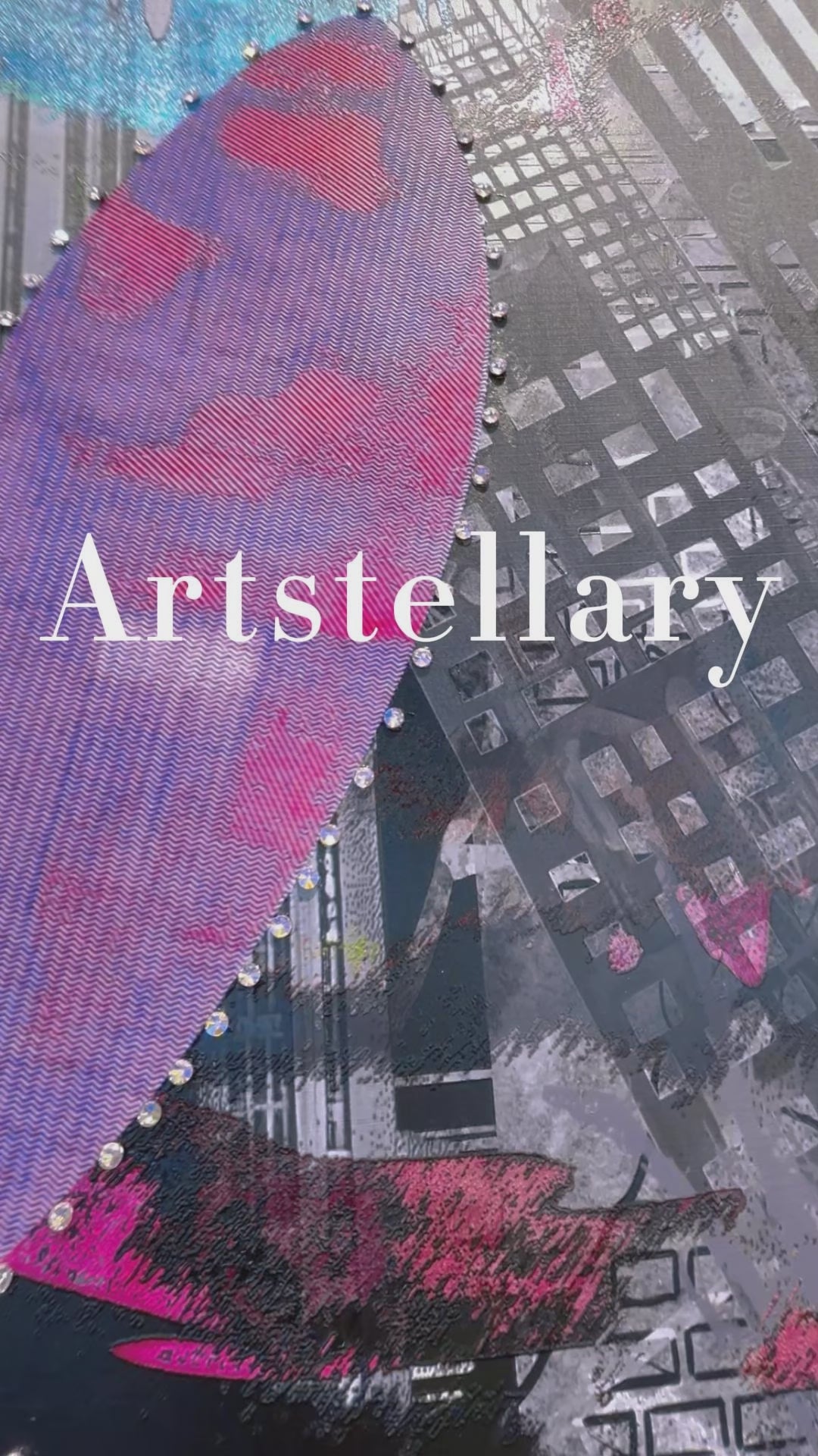 Video showing 3D textured wall art with pearl and crystal inlay, highlighting surface texture, layered relief, and handcrafted details.
