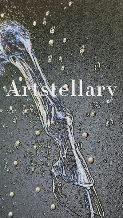 Video showing 3D textured wall art with pearl and crystal inlay, highlighting surface texture, layered relief, and handcrafted details.
