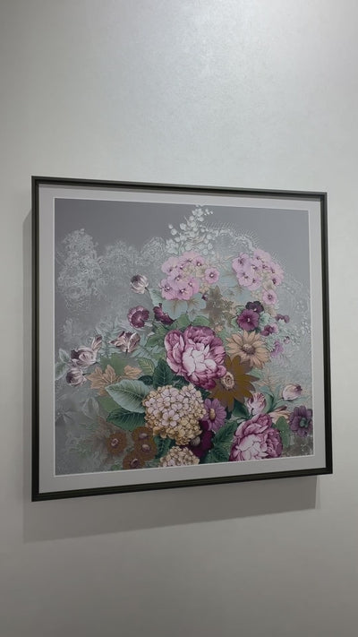 Video showing 3D textured wall art with pearl and crystal inlay, highlighting surface texture, layered relief, and handcrafted details.