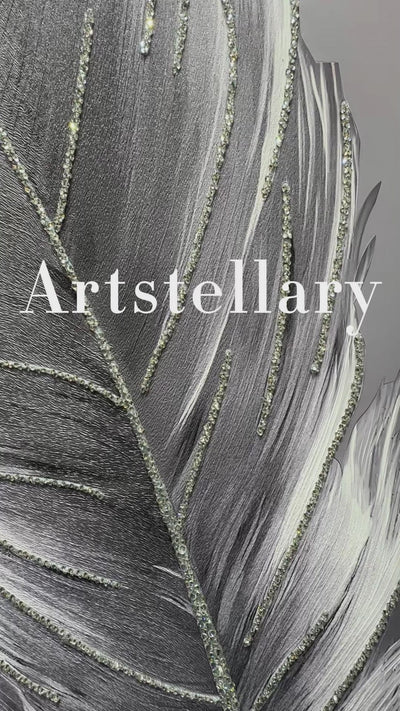 Video showing 3D textured wall art with pearl and crystal inlay, highlighting surface texture, layered relief, and handcrafted details.