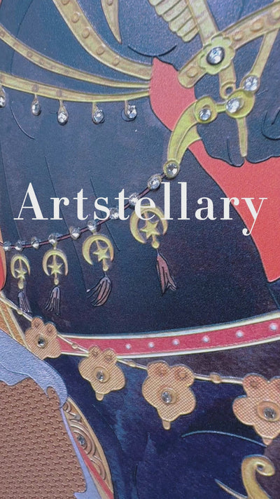 Video showing 3D textured wall art with pearl and crystal inlay, highlighting surface texture, layered relief, and handcrafted details.
