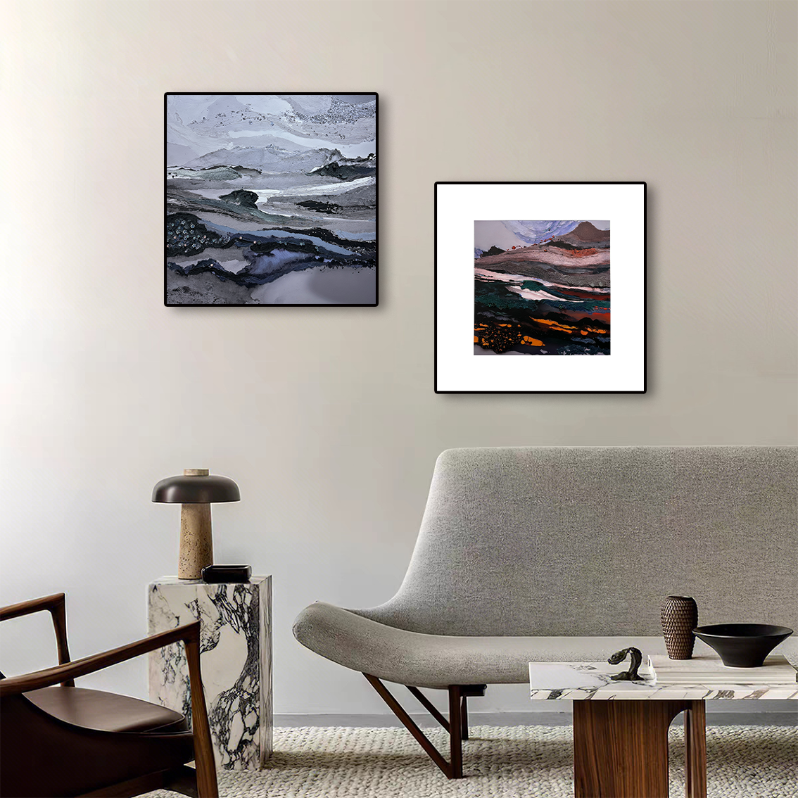 Textured abstract wall art with crystal inlay details, adding modern wall decor to enhance stylish living room spaces.